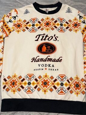 Tito's Handmade Vodka Cream & Orange Crewneck Sweater